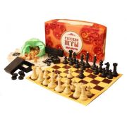 Шахматы Русские игры 03-004 (шашки,домино) в коробке