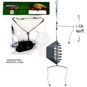 Снасть карповая-1827 ВСПЛ (корм.60гр, кором, отвод, 3кр. №1/0) (3к)